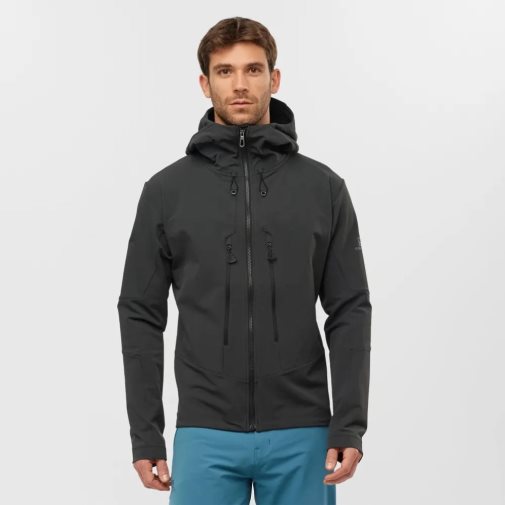 Black Salomon Outpeak Softshell Full Zip Men's Jackets | IE EF4159